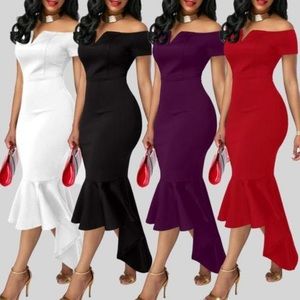 Purple Fishtail Midi Sleeveless Dress